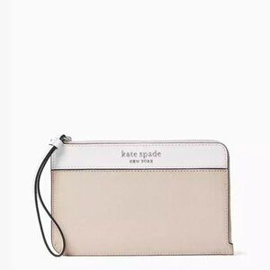 EUC KATE SPADE Lucy Colorblock Saffiano Leather Medium L-Zip Wristlet Wallet